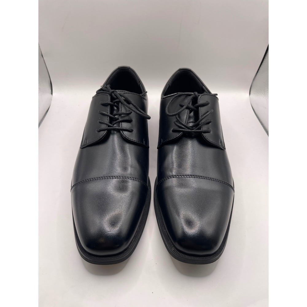 Van Heusen Flex Turk Mens Black Cap Toe Oxford Dress Shoes Size 8 Memory Foam